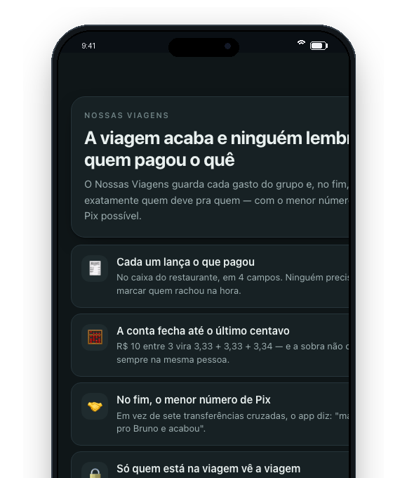 Aplicativo Nossas Viagens